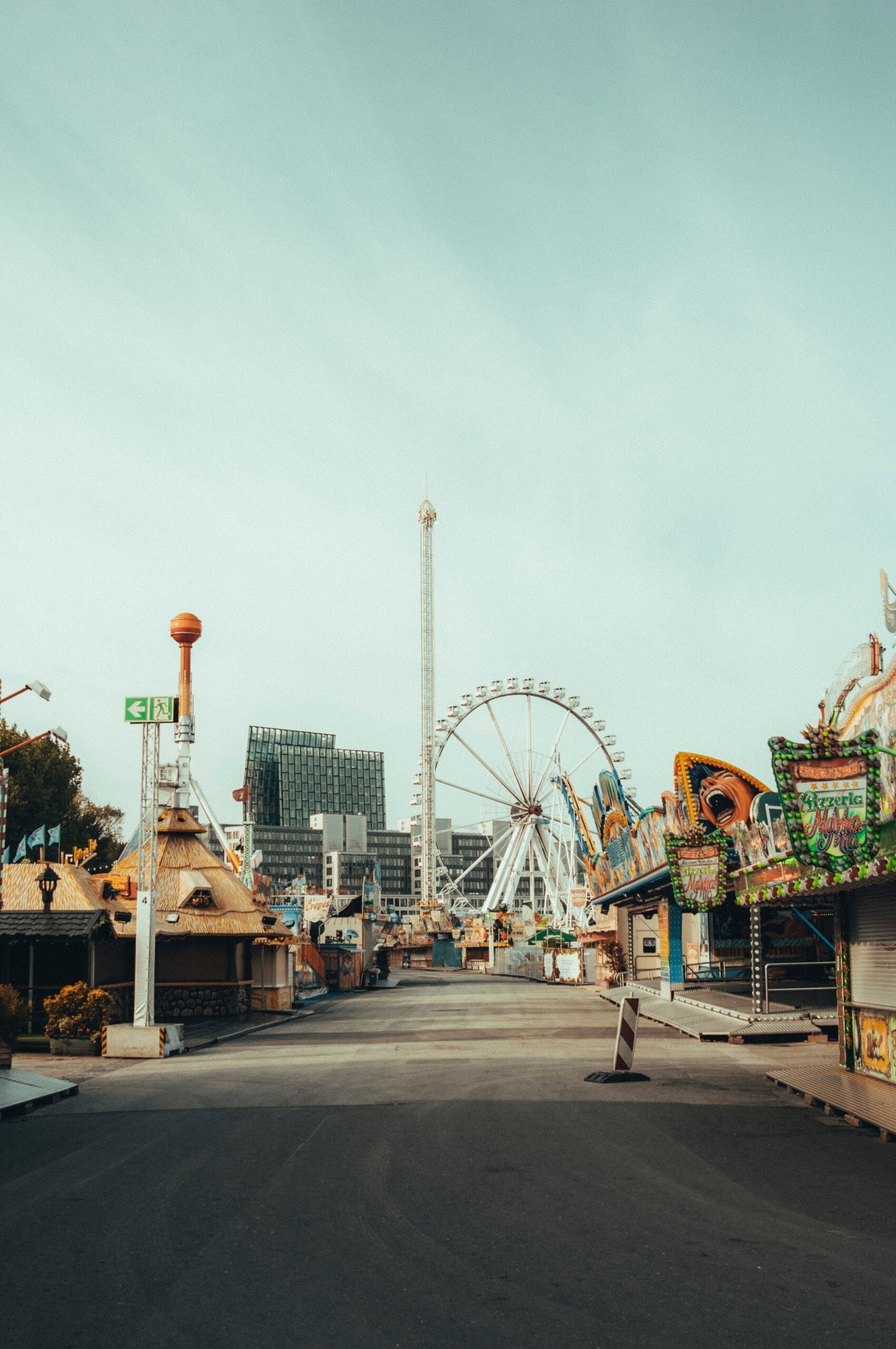 A dreamy and empty amusement park